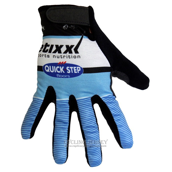 2020 Etixx Quick Step Full Finger Gloves Cycling Blue Black White